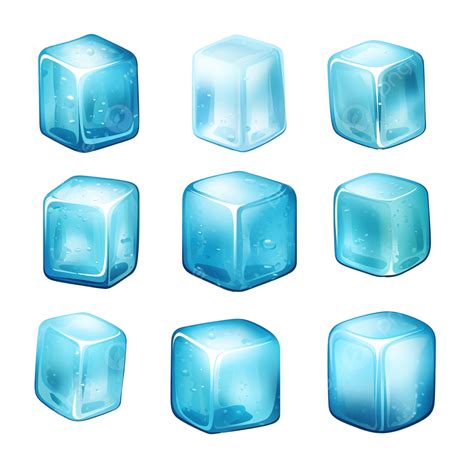 Simple Frozen Ice Cubes Set Illustration Cube Water Ice Png