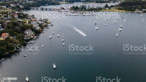 Aerial Drone View Of The Spit Bridge Across The Middle Harbour At The