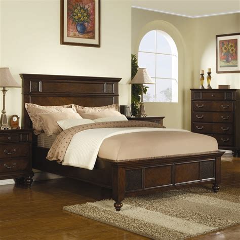 King Size Classic Neo Traditional Wood Bed In Dark Cherry Merlot Finish