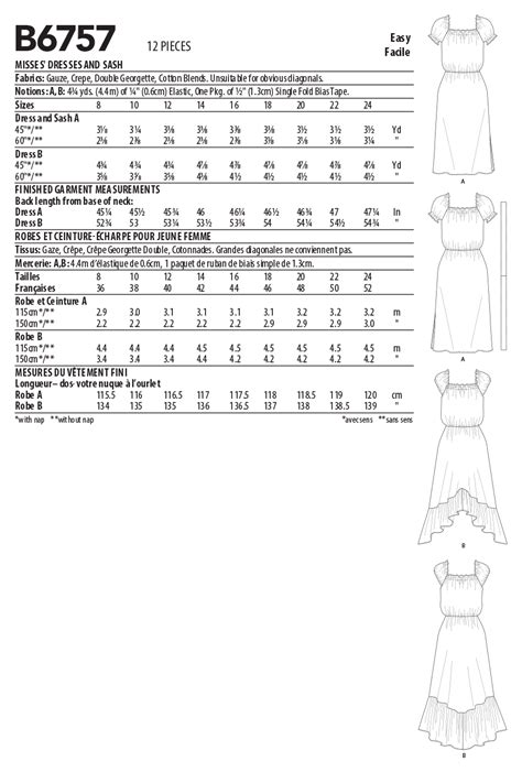 Butterick 6757 Misses Dresses And Sash