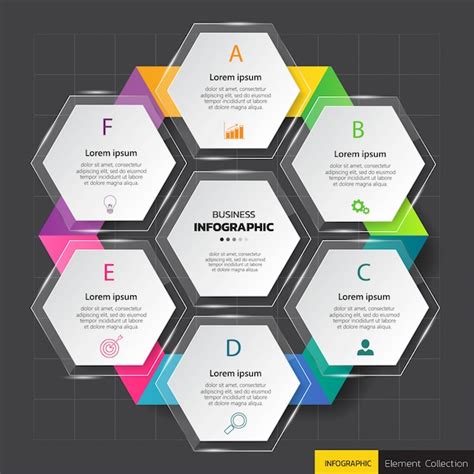 Premium Vector Hexagon Infographics Diagram Template