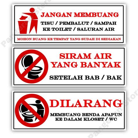 COD Sticker Water Proof Toilet Kamar Mandi Stiker Anti Air Ukuran X Cm Siram Air Yang
