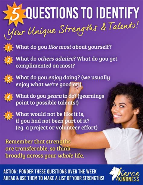 5 Questions To Identify Your Unique Strengths And Talents Printable