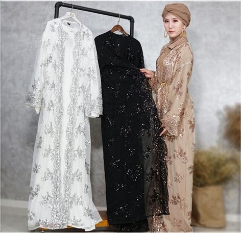 abaya dubai luxury high class sequins muslim dress embroidery lace ramadan kaftan islam kimono