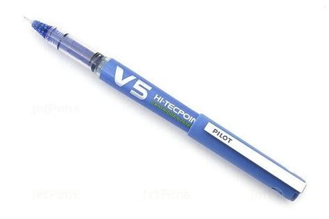 Luxor Pilot V5 Hi Tecpoint Roller Ball Pen Blue Liquid Ink Pack Of