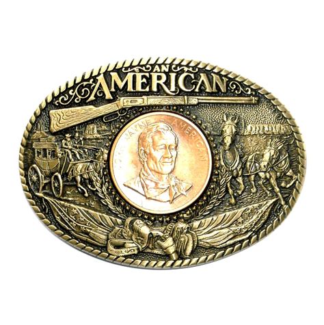 Great American John Wayne Adm Brass Belt Buckle