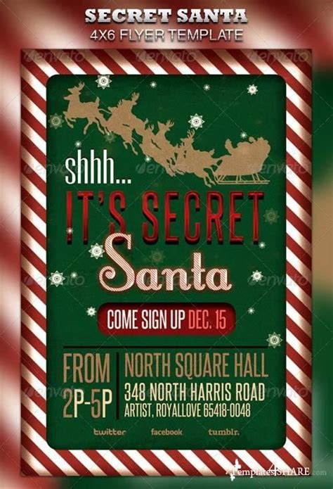 Free Secret Santa Flyer Templates Printable Templates