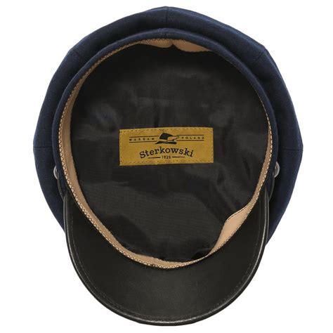 Brando Wool Vintage Biker Cap Cloth Genuine Leather Visor Etsy