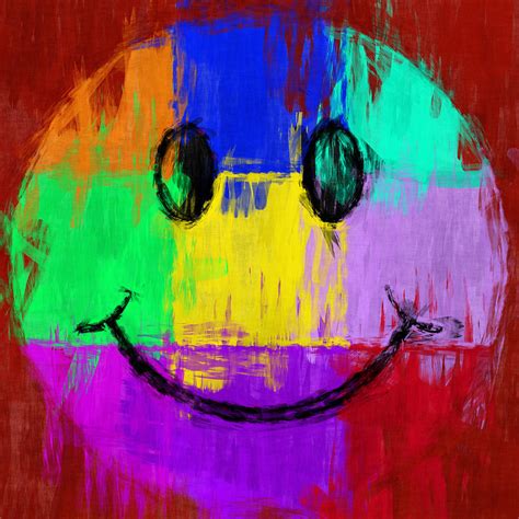 Abstract Smiley Face Digital Art By David G Paul