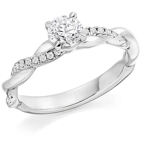 Buy Brilliant Cut Engagement Ring With Twist Band Online
