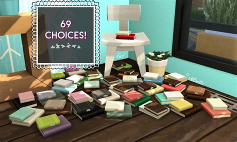 My Sims 4 Blog Colorful Books Flower Pot And Chair By Pictureamoebae