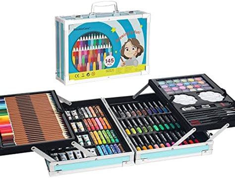 145 PCS Luxueux Valise Kit Dessin Colore Art Set Malette Inclus Pastel