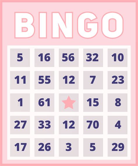 Printable Bingo Card Templates Bingo Card Template Bingo Cards