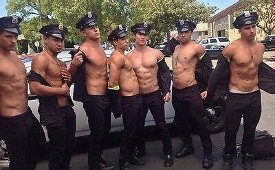 Shirtless Male Beefcake Muscular Cops Stripper Hunks Group Men Photo Sexiz Pix