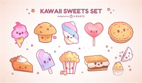Kawaii Sweets Clipart Cute Sweet Candy Clipart Food Cake Donut Cute
