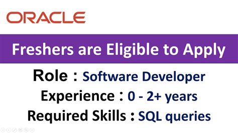Oracle Hiring For Software Developer Role Freshers Experienced Are