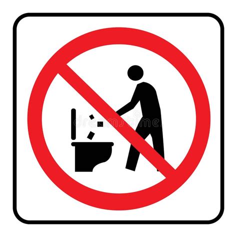 Do Not Litter In To Toilet Icon Stock Vector Illustration Of