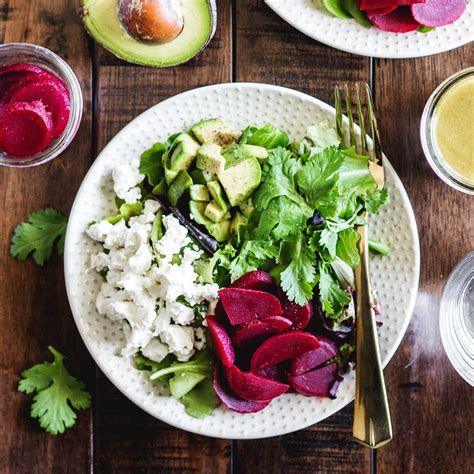 Avocado Beet And Goat Cheese Salad With Simple Vinaigrette All The