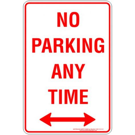 No Parking Any Time Span Arrow Discount Safety Signs New Zealand