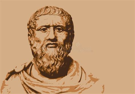 Portrait Of Plato Famous Greek Philosopher Stock Vector