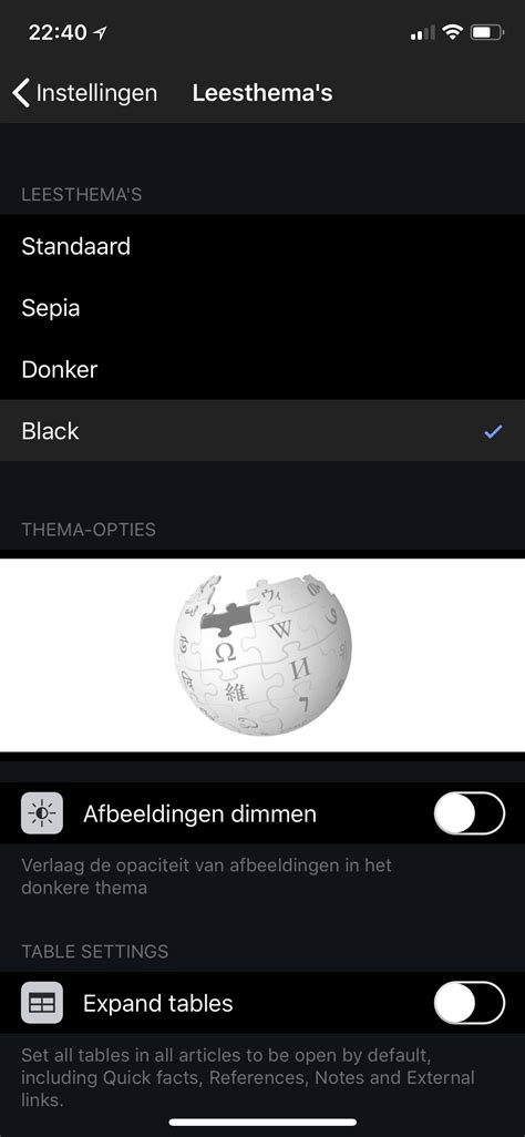 Wikipedia-app introduceert dark mode voor iPhone X