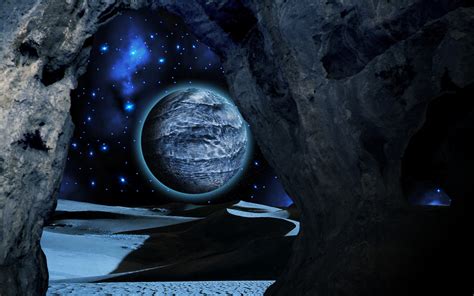 Arch Planet Rock Sci Fi Space Stars Wallpaper Resolution1600x1000
