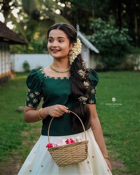 Girls Kerala Traditional Wear Made Of Gold Kasavu Kasavu Etsy