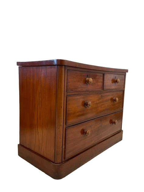 19th Century Mahogany Chest Of Drawers Fitted With Two Short And Two