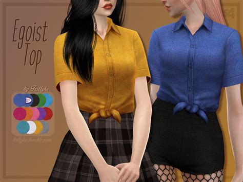 The Sims Maxis Match Cc Trillyke Yestoday Silk Shirt Versions A