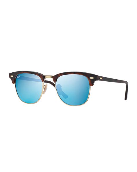 ray ban clubmaster sunglasses with mirror lens havana