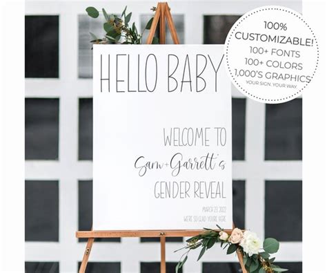 18x24 gender reveal acrylic welcome sign br