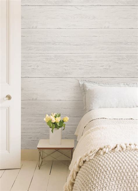 Add new style to a door, furniture, or accent piece. WallPops Shiplap Reclaimed Wood Peel and Stick Wallpaper ...