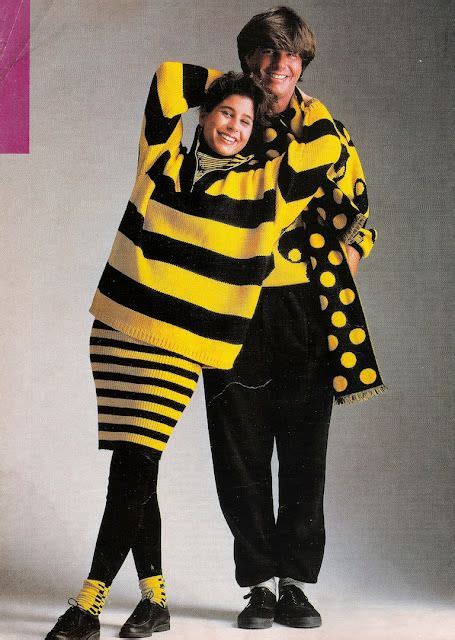 Esprit 1987 Ad Yellow And Black Stripespolka Dots Bumble Bee 80s