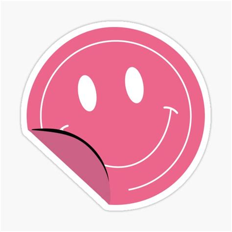 Pink Smiley Sticker For Sale By Jacqds Redbubble