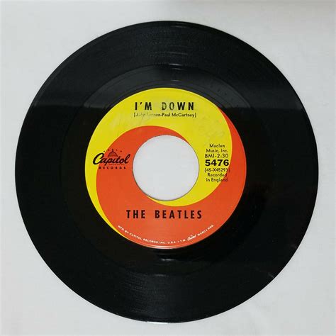 The Beatles Help I`m Down Ps 45 Rpm Record Capitol 5476 Ps Misprint Label Ebay