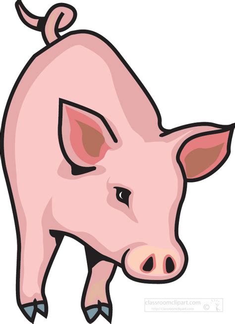 Pig Clipart Baby Pink Farm Pig Side View Clip Art