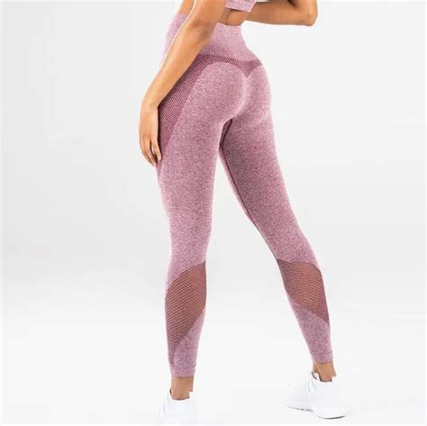 women booty sexy slim capris fitness workout pant blue pink grey butt lift high waisted