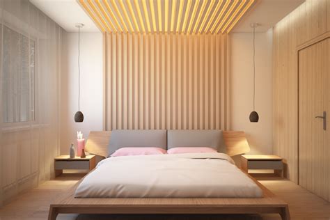 Cool Bedroom Designs Which Use Slats For Accent Wall Decor Ideas