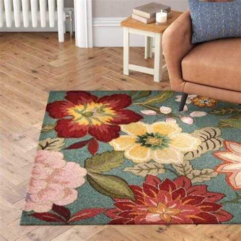 Ebern Designs Decker Hand Hooked Greenred Rug Uk Red