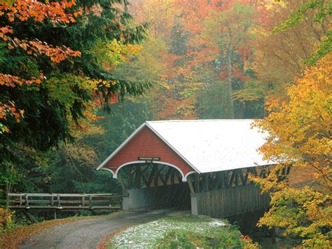 Fall Covered Bridge Desktop Wallpaper Wallpapersafari