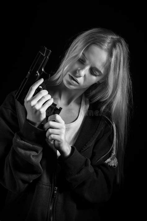Girl With Gun Stock Photo Image Of Black Beautiful 86267722