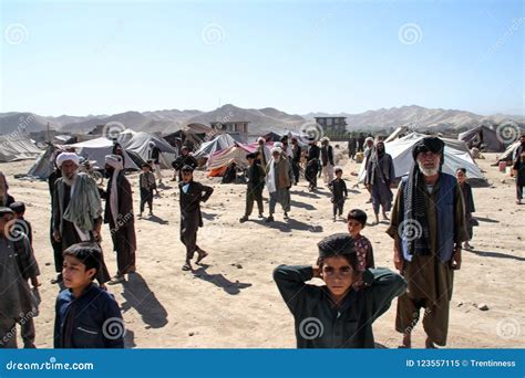 Afghanistan Refugee Camp Children In The North West In The Middle