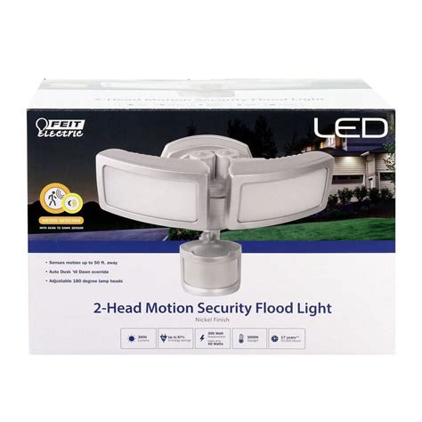 FEIT Electric Motion-Sensing Hardwired LED Gray Security Floodlight