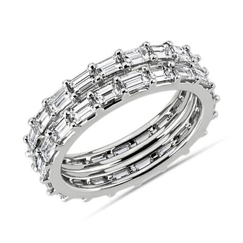East West Two Row Baguette Diamond Eternity Ring In Platinum 2 78 Ct
