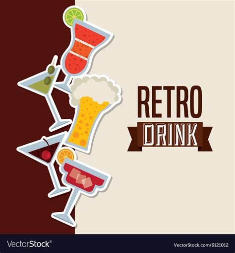 Retro Drinks Royalty Free Vector Image Vectorstock