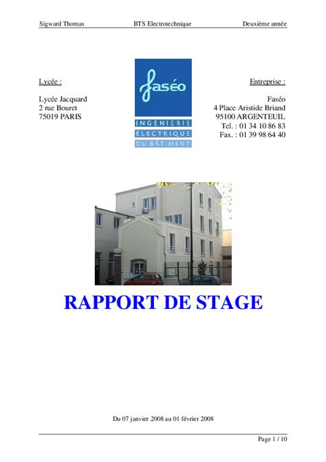 Pdf Etude De Cas Rapport De Stage Electrotechnique Pdf Télécharger Download