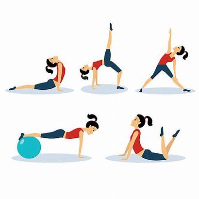 Fitness Illustration Vector Pilates Exercise Illustrations Workouts