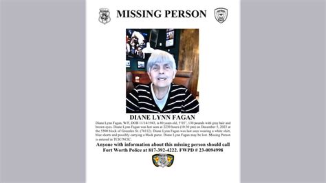 Fort Worth Police Seek Publics Aid In Locating Missing 80 Year Old