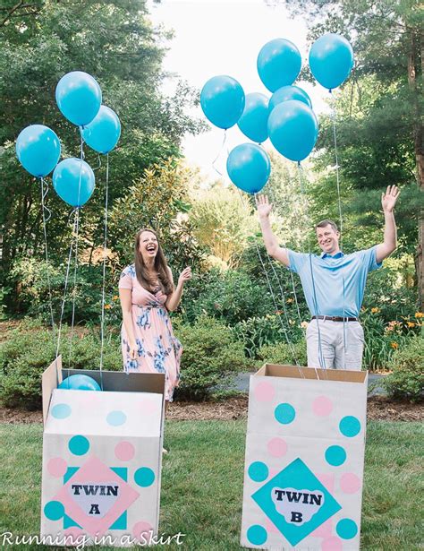 The Cutest Gender Reveal Party For Twins Running In A Skirt