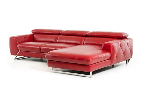 Stylish Design Furniture Divani Casa Devon Modern Red Leather